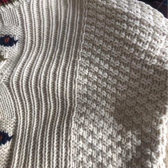 Vintage Chunky Knit Cottagecore Fisherman Crewneck Sweater Medium - Picture 11 of 13